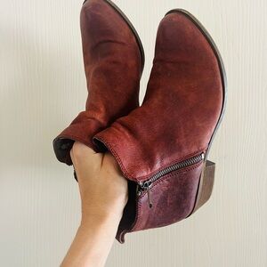 Lucky Brand Ox Blood Leather Western Boho Cowgirl Festival Booties 8.5